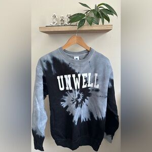 Unwell Black and Gray Tie-Dye Women's Sweater